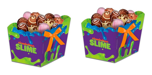 Cachepot Caixa Nickelodeon Slime Decoração De Festa Infantil