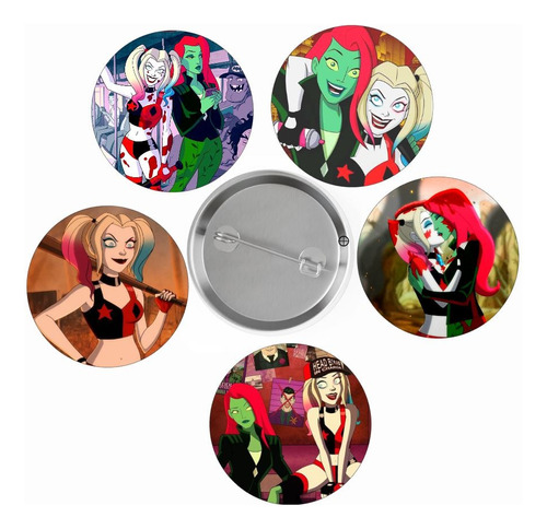 Pack 5 Chapitas Grandes: Harley Quinn Serie