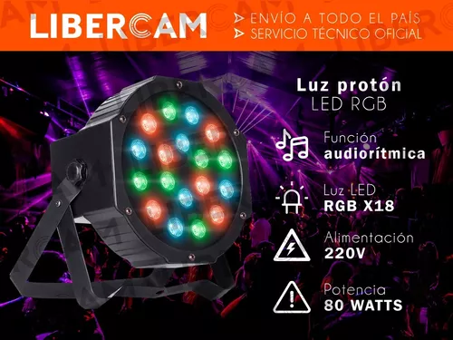 Luz Proton Par 18 Luces Dj Audioritmica Dmx Iluminacion Led Color de la luz  RGB