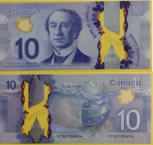 Billete De Canadá De 10 Dolares Polímero Unc.