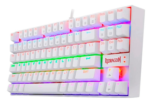 Teclado Redragon K552 Kumara 2 Mecanico Es Blanco Iluminación Rainbow