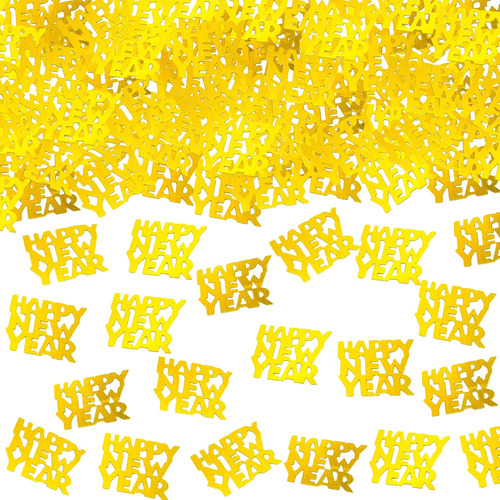 Confeti Dorado Feliz Año Nuevo 1.8 Onzas, Paquete De 5...