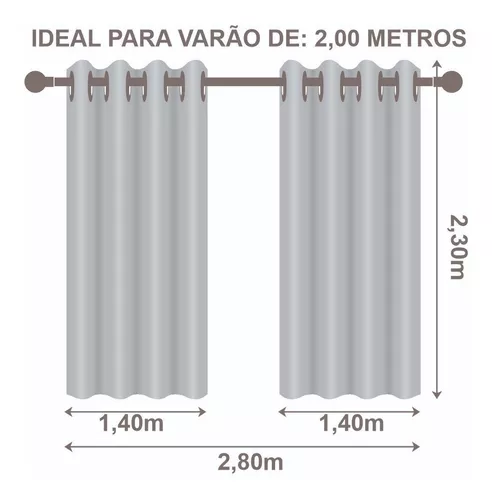 Cortina Blackout PVC com Tecido Voil Xadrez 2,80 m x 2,30 m