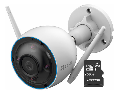 Ezviz Cámara De Seguridad H3-2k-plus-256 Tipo Bala 3mp 2k Detección Humana Alertas De Voz Personalizables Con Luz Parpadeante Cs-h3-2k Colores En Oscuridad Con Microsd De 256gb Ideal Para Exteriores