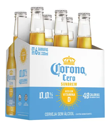 6 Cerveja Corona Cero Sunbrew Zero Álcool Longneck 330ml