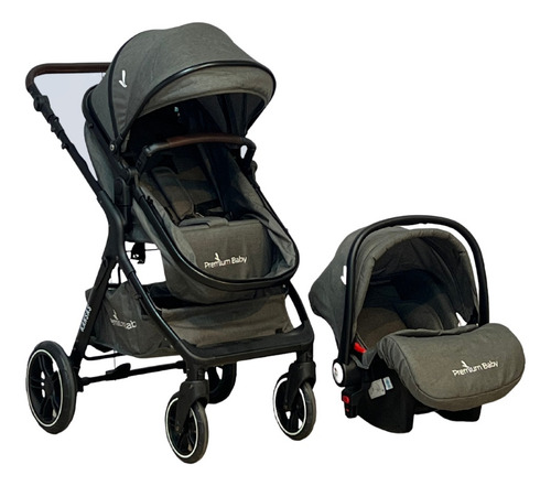 Carrinho Ts Kansas Com Base Black/cinza Premium Baby