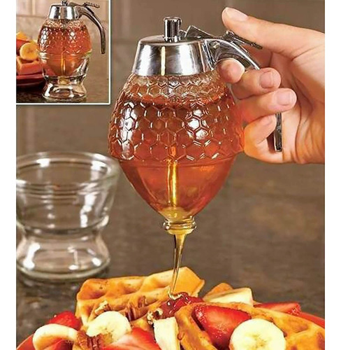 Meleira Honey Dispenser Pote Para Mel Cor Prateado