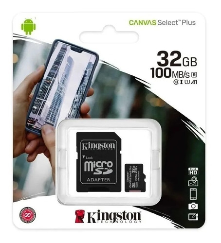 Imagen 2 de 5 de Memoria Kingston Micro Sd 32gb Canvas Select Plus 100mb/s A1
