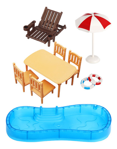 2 Juegos De Casas De Muñecas En Miniatura Para Piscina Y Pla