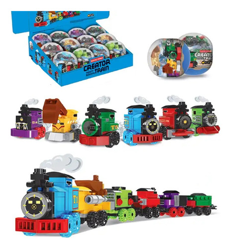 Huevos Sorpresa, Pack X 6, Modelo Trenes. Bloques Para Armar