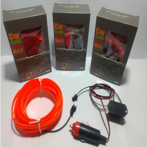 Imagem 2 de 4 de Fita Led Neon Decorativa Automotiva 12v 3 Metros Vermelha
