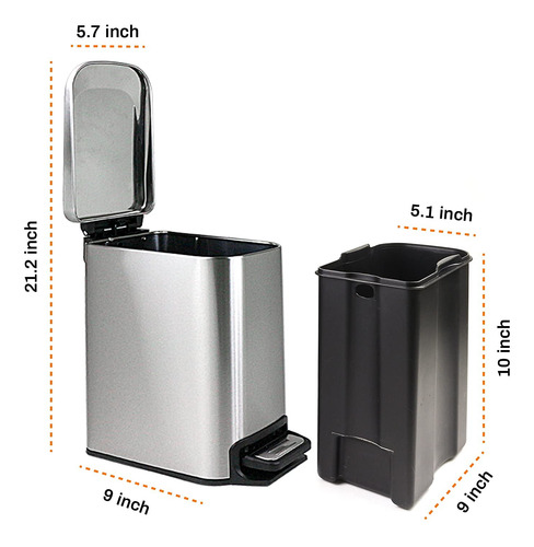 Jacy&co Cubo De Basura Pequeño Para Baño Con Tapa De Cierre