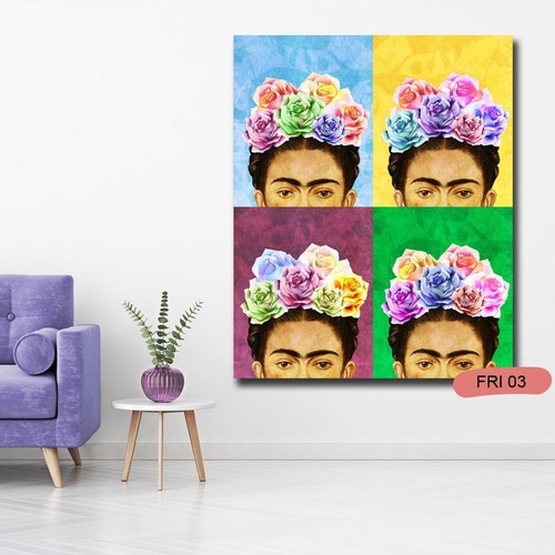 Imagen 6 de 10 de Cuadros Frida Kalho 50x70 Varios Tamaños Diseños Tela