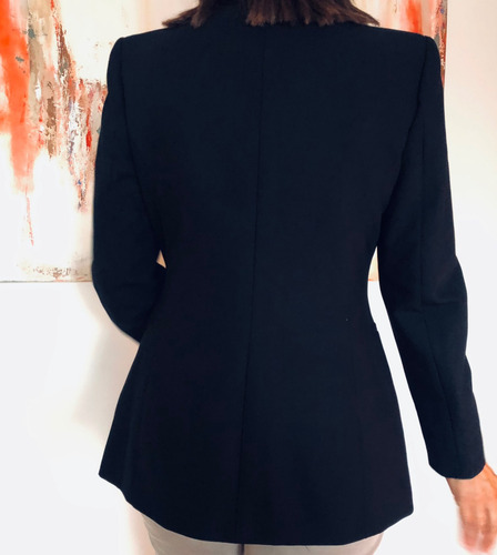 Blazer Saco Campera Nueva Hombreras Largo Negro Zara Slim