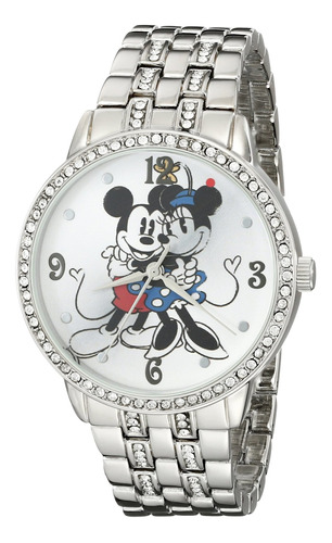 Reloj Mujer Disney W001832 Cuarzo Pulso Plateado En Aleacion