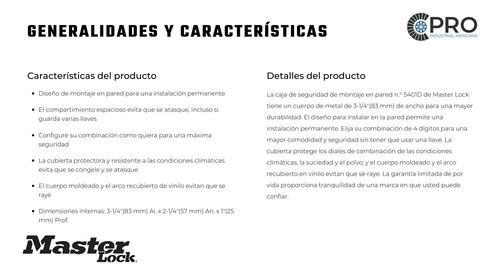 Caja De Combinacion Para Llaves 5401d P