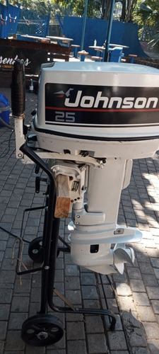 Motor De Popa Johnson 25 Hp Ano 97 + Carrinho + Tanque 23 Lt