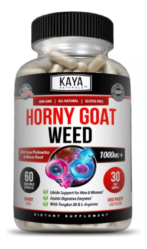 Horny Goat Weed 1000mg Libido Ambos Sexos Power 60 Americano