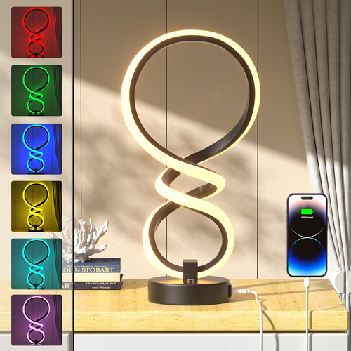 Wayavanr Lampara De Mesa Led Moderna, 7 Colores Y 10 Modos D