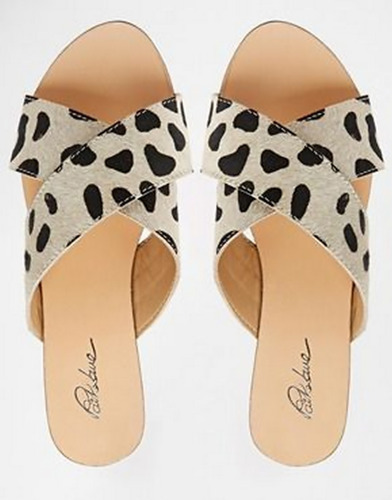 Sandalia Cruzada Park Lane Cuero Leopard Print Pelos 37