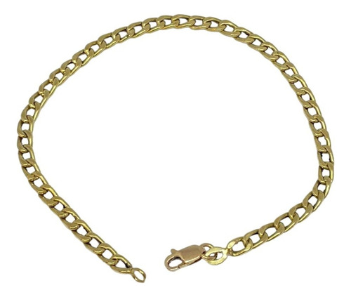 Pulsera Groumet Oro Amarillo 18k 3,7gr 19,5cm Po567