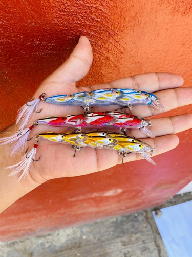 3 Minnows Cardumen Pesca De Lobina , Rios Lagunas Y Mas! Color Mixto