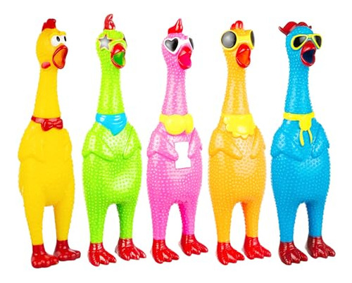 Jgo 3 Pollos Gritones Tontos Juguete Táctil De Pollo Chillón