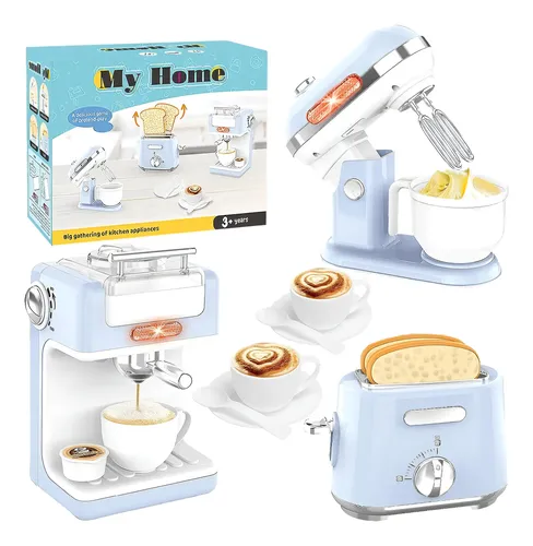 Juguete De Cocina Para Niños Con Cafetera, Licuadora, Tostadora Y Luces/Música – Set De Desayuno Con Accesorios, Juego De Rol A Partir De 3 Años