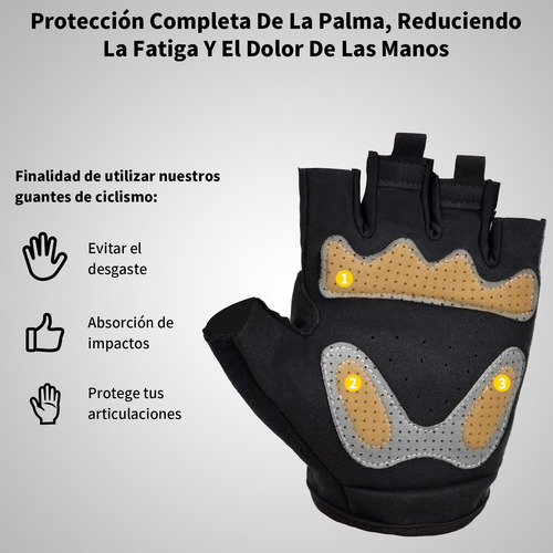 Guantes Ciclismo Bicicleta Con Palma Gel Cortos