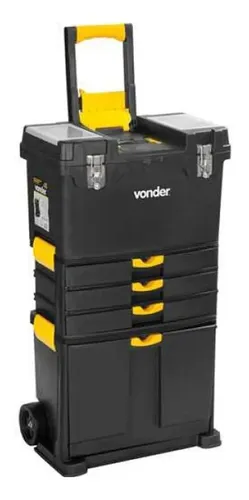Caixa Plástica Multiuso Vonder Crv 0500 Com Rodas Cor Preto