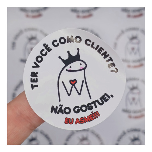 Kit 1000 Adesivos Flork Meme Não Gostuei Eu Asmei 4x4cm