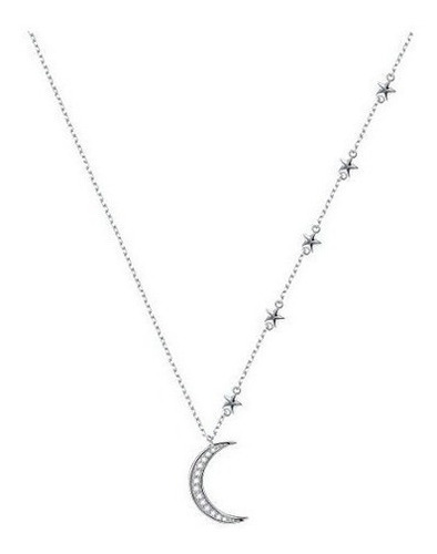 Athenaa S925 Plata Esterlina Crescent Moon Y Star Jewelry Cz