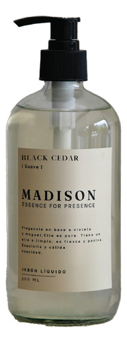 Jabón Líquido 500 Ml Black Cedar Transparente Madison