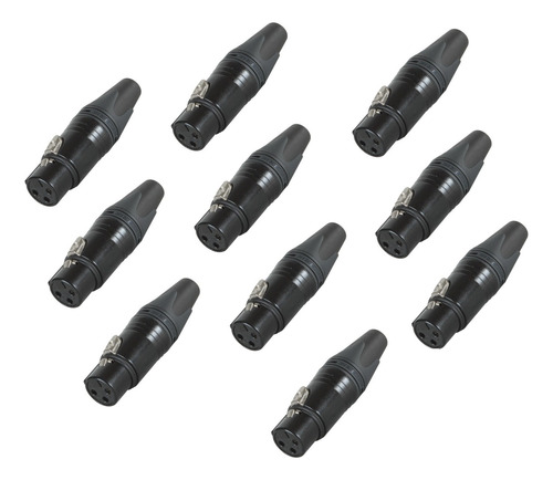 Neutrik® Nc3fxx® 10 Conectores Xlr Negro Hembra Nuevo Envio 