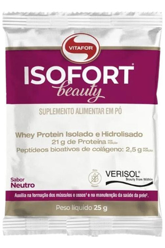 Kit 6x: Isofort Beauty Whey Protein Neutro Vitafor 25g