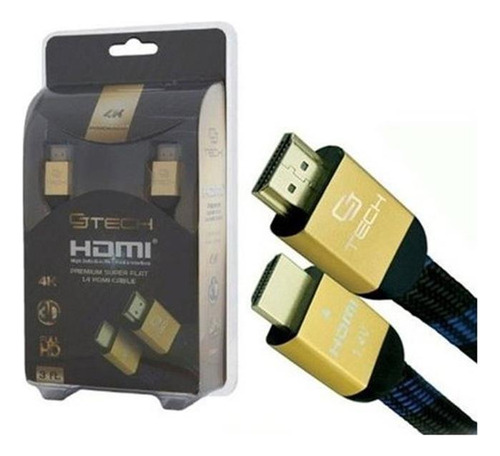 Cj Tech 61848 Cable De 3 Pies Hdmi Premium 4k De Malla Plana