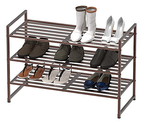 Simple Houseware Zapatero Apilable Con Panel De Metal De 3 N