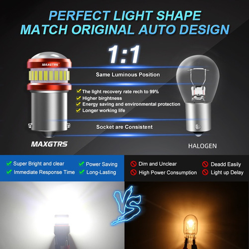 2 Focos Led 7440 7443 1156 3157 Con Parada Inversa