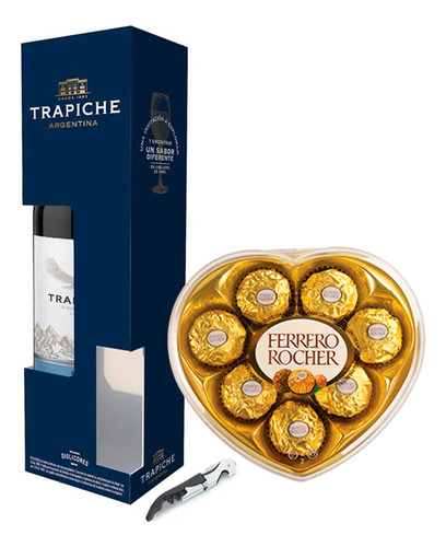 Combo Hombre Trapiche Vino Argentina 750ml + Ferrero 