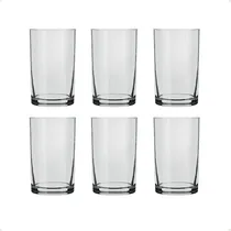 Comprar Set X6 Vasos De Vidrio Transparentes Vaso Agua Jugo Oferta