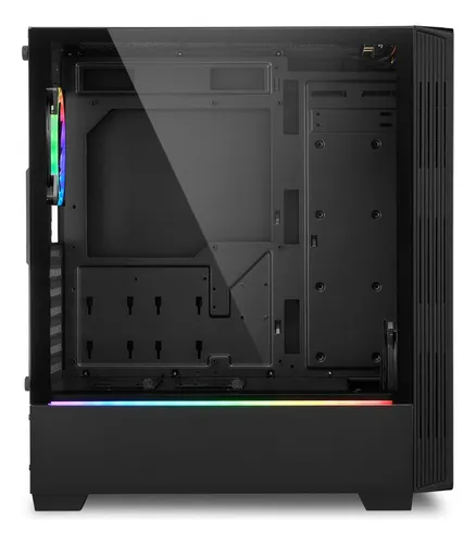Gabinete Gamer Sharkoon Rgb Lit 200 2x Fan Vidrio Frente Led