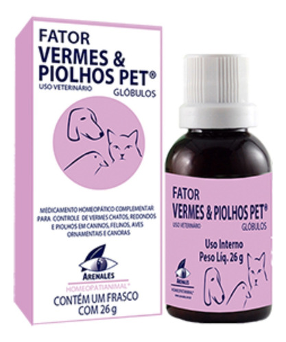 Sistema De Terapia Arenales Fator Vermes Pet 26g Cães E Gato