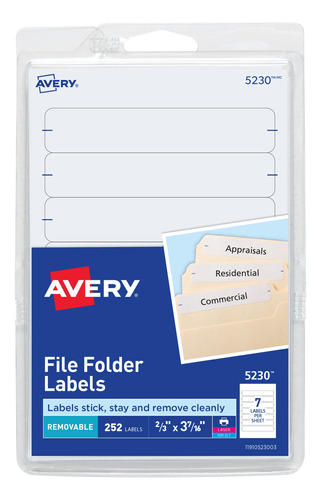 Avery Etiqueta Para Carpeta Archivo Hoja 4 X 6  Adhesivo 2 3