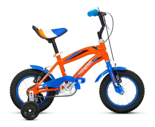 BMX infantil TopMega Superhéroes Crossboy R12 frenos v-brakes color naranja con ruedas de entrenamiento  