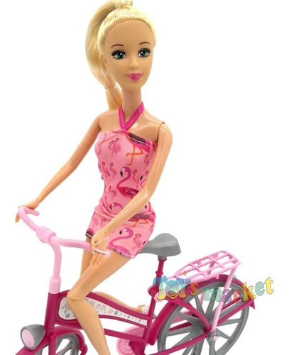 Imagen 5 de 7 de Muñeca Kiara Y Su Bicicleta Nenas Juguetes Niñas Juegos