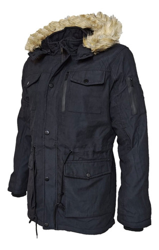 Campera Hombre Parka Piel Importada Premium Capucha Invierno