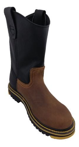 Imagen 3 de 4 de Bota Establo Tipo Rooper Casual Trabajo Piel Mango Y Negro