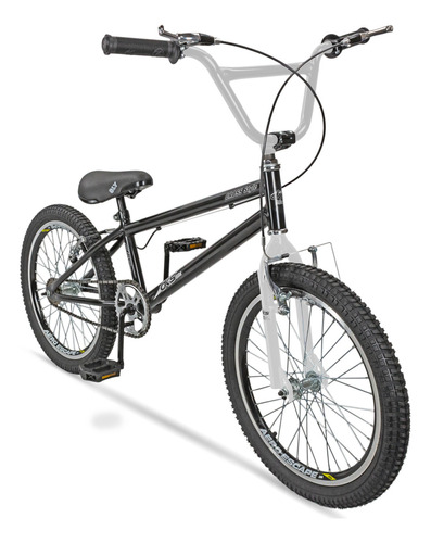 Bicicleta Bmx Aro 20 Dks Cross Pro Aero Freio V-brake Cor Preto E Branco