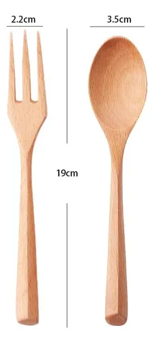 Cucharero De Madera Y Juego De Horquilla Utensilios De Cocin