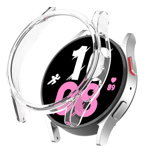 Capa Protetora Case De Acrilico Compativel Com Samsung Galaxy Watch 4 5 E 6 40mm R860 / R865 / R900 / R905 / R930 / R935- Cor Transparente